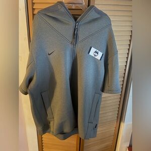 Nike Gray Full-Zip Short Sleeve Hoodie UConn Huskies Team issued
